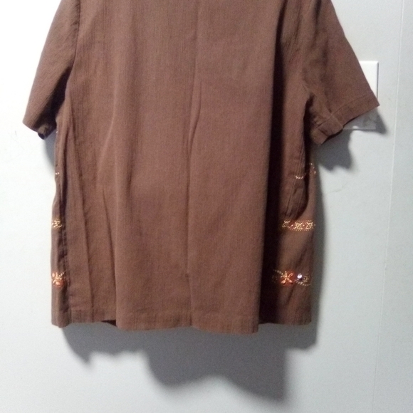 ALFRED Dunner ladies brown short sleeve 2 piece pant set. size 12 - Picture 14 of 14